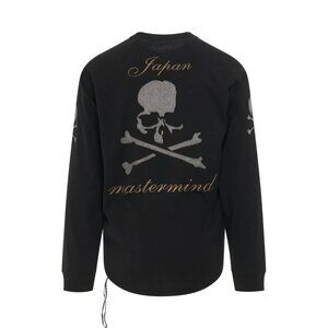 Mastermind Japan Embroidered Logo LS Baseball T-Shirt M Men Black Skull NWT $695